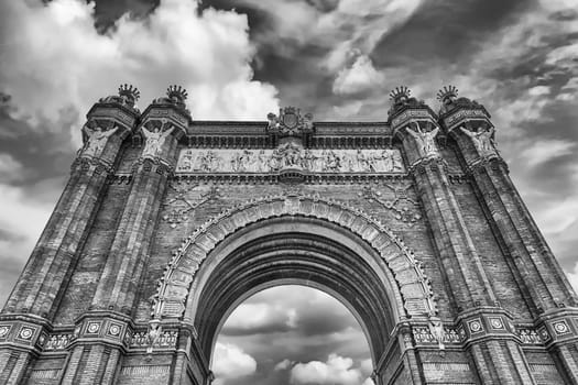 Arc de Triomf, iconic triumphal arc and landmark in Barcelona, Catalonia, Spain