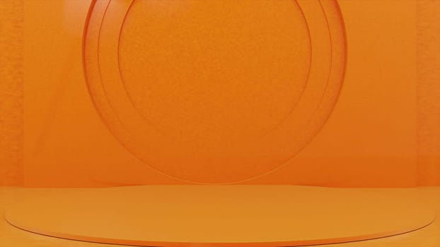 3d render Orange pedestal. Computer generated