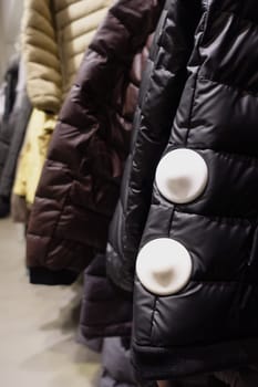 security alarm on a jacket in a store .