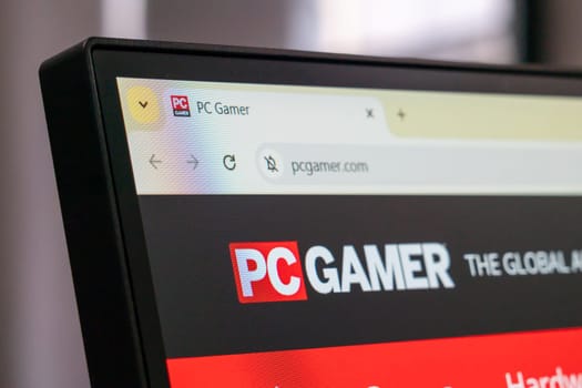 New York, USA - March 30, 2025: PC Gamer official gaming news website homepage displayed on