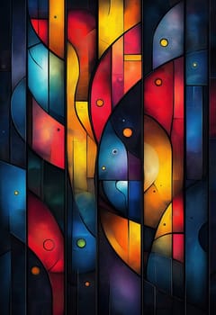 Colorful background with geometric shapes in an abstract artistic design. Selective focus.