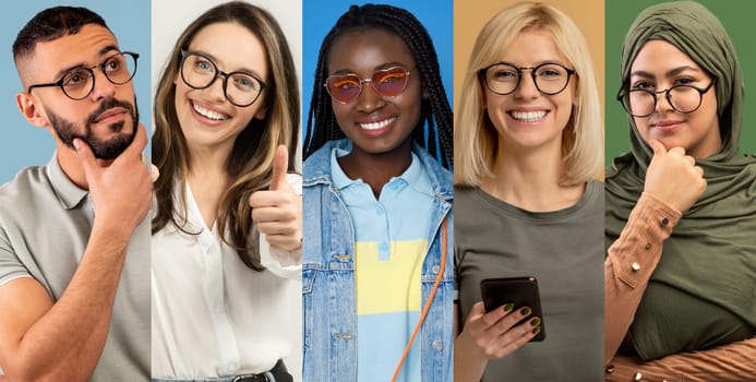 A vibrant collection of happy, diverse people showcasing joy and fun. Each individual expresses their personality, highlighting the beauty of friendly connections during summer.