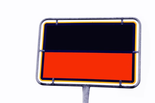 Road sign in black and red. Symbolic photo for a Groko in Germany