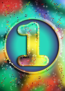 Number on a colorful background