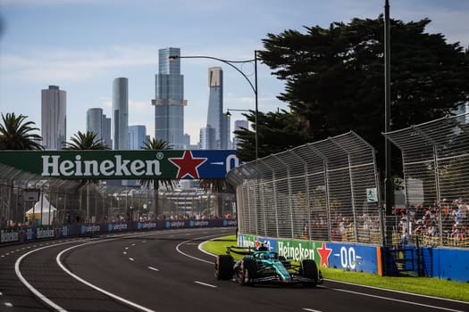 MELBOURNE, AUSTRALIA - MARCH 14: Fernando Alonso of Spain drives the Aston Martin Aramco F1 Team AMR25 during second practice in the 2025 Australian Grand Prix at Albert Park in Melbourne, Australia