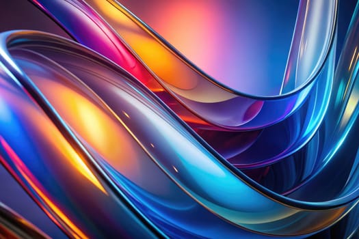 Dynamic waves of vibrant color interplay with smooth surfaces, creating a sense of movement and energy. The abstract forms evoke a modern aesthetic, perfect for creative projects and digital designs.