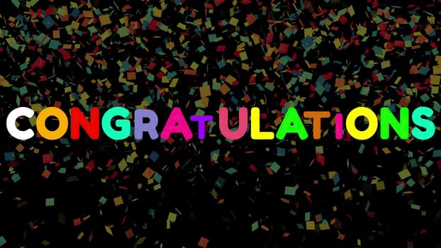 Congratulations with confetti. Computer generated 3d render