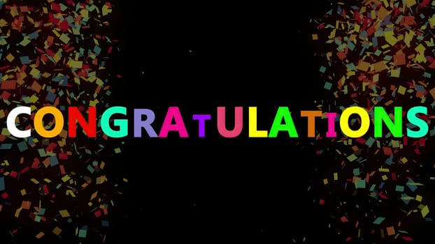 Congratulations with confetti. Computer generated 3d render