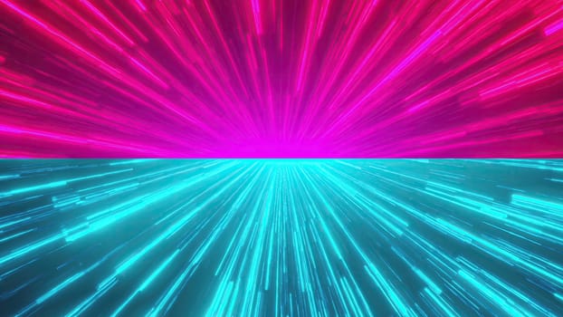 Fast bright neon lines. Computer generated 3d render
