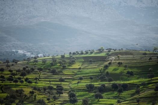 Mountains in Morocco. Travel destination in Africa. Vacation trip. Moroccan culture. Summer holiday. North Africa. Mountain landscapes