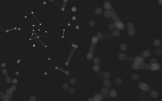3d Abstract background. Molecules technology with polygonal shapes, connecting dots and lines. Connection structure. Big data visualization. 3d background. 