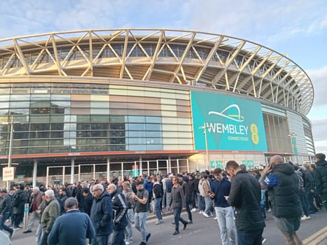 London 04 20 2024: Wembley Stadium Sports and Concerts Venue. High quality photo