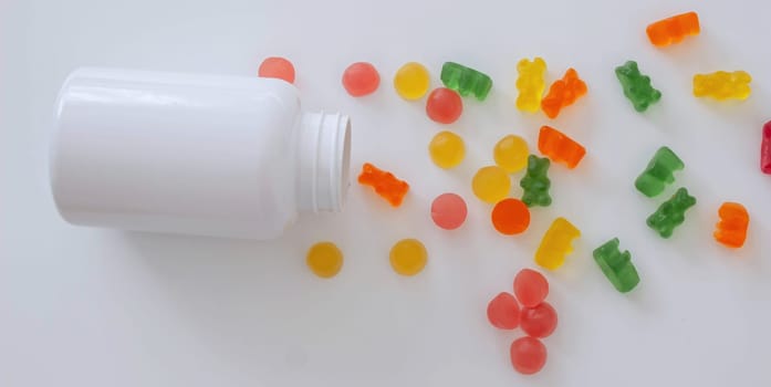 jar of jellies or vitamins on a white background.vitamins