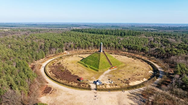 Aerial from the pyramid from Austerlitz in the Netherlands
