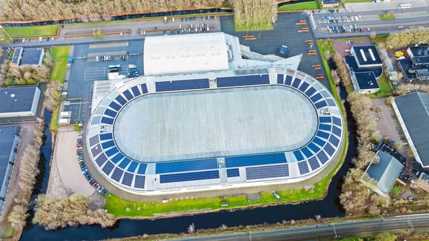 Aerial from Thialf ice stadion in Heerenveen the Netherlands