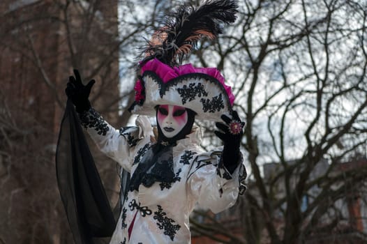 VENICE, ITALY - Febrary 28 2025: The masks of the Venice carnival 2025