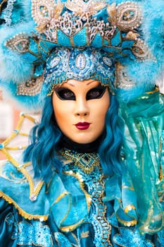 VENICE, ITALY - Febrary 28 2025: The masks of the Venice carnival 2025