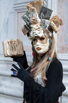 VENICE, ITALY - Febrary 28 2025: The masks of the Venice carnival 2025