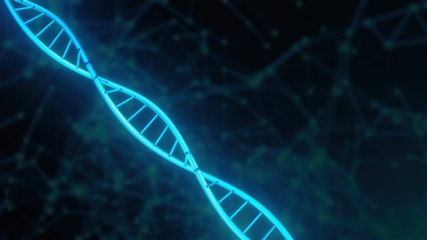 Blue digital DNA. Computer generated 3d render