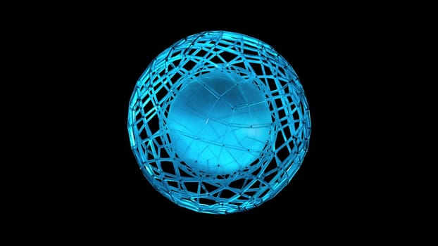 Blue glass structure. Computer generated 3d render