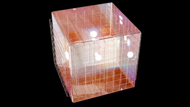 Glass 3d cube. Computer generated