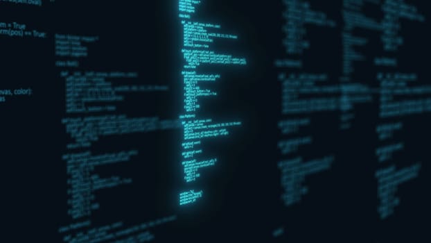Programming code. Computer generated 3d render