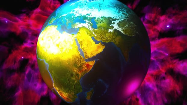 Planet Earth with nebula. Elements of this image furnished by NASA
