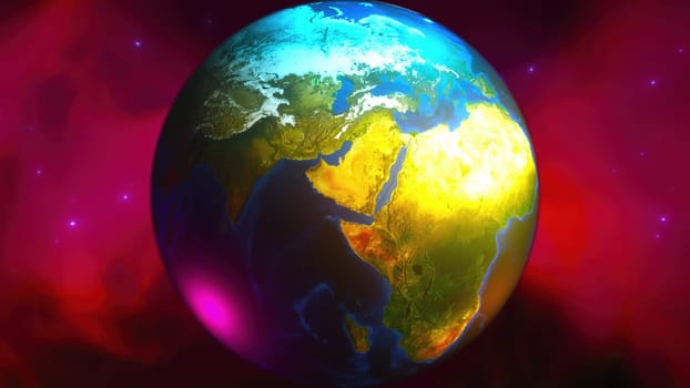 Planet Earth with nebula. Elements of this image furnished by NASA
