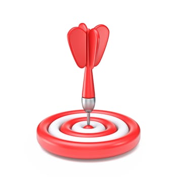 Red cartoon dart target Vertical 3D rendering illustration isolated on white background