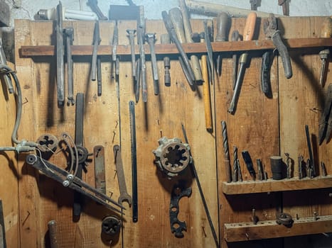 board with metal tools for housework