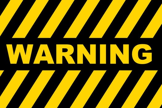 A warning danger sign with yellow and black stripes
