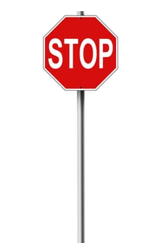 A stop sign on a pole