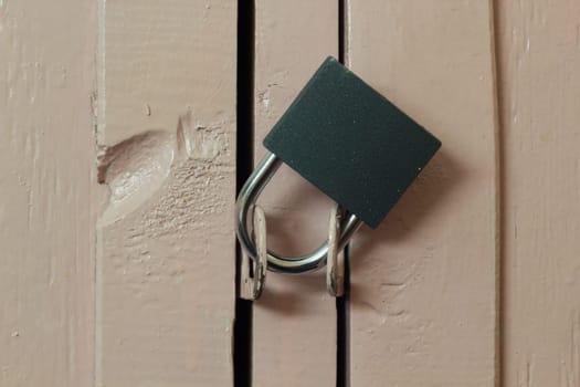 The lock on the metal cabinet - security and safety concept