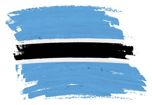 A Botswana flag background paint splash brushstroke 3d illustration with clipping path