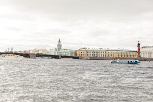 St. Petersburg Russia 16 October 2024 Neva River Houses and Bridges of the Town