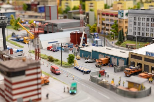 toys mock-up garage with cars and houses
