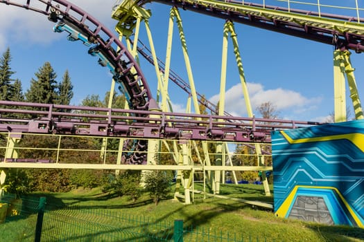 Amusement roller coaster for fun in park