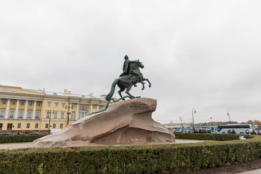 St. Petersburg, , 10 October 2024, Monument to Peter 1, Bronze Horseman