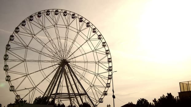 Ferris Wheel at sunset - wide angle