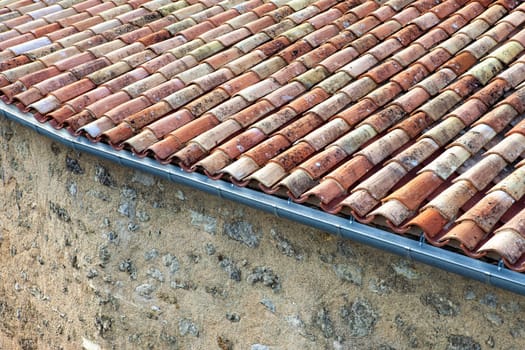 Tiled roof in a French village