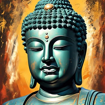 Morning light bathes a tranquil garden as a magnificent Buddha statue stands tall. The serene atmosphere invites reflection and peace, creating a spiritual haven.
