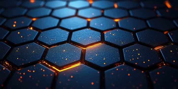 This design features a dark abstract background with a hexagonal pattern, evoking a lightweight and high-performance look. The sleek geometry and subtle glow enhance its ultra-modern style.