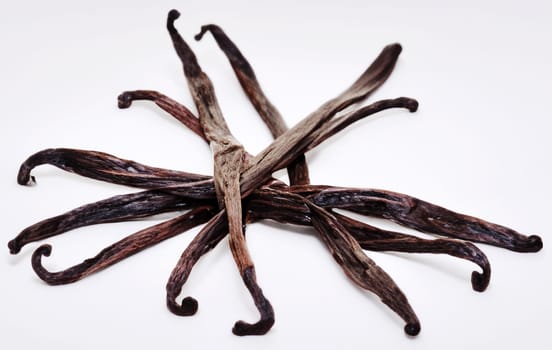 vanilla pods isolated on white background