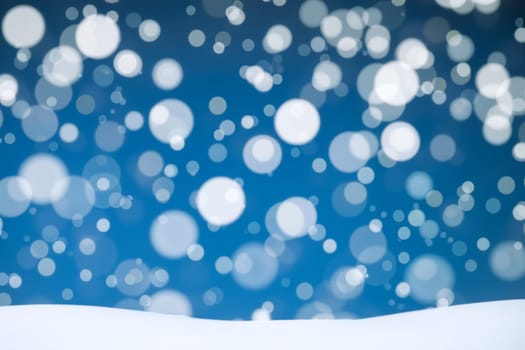 bokeh winter background. blue bokeh lights abstract background