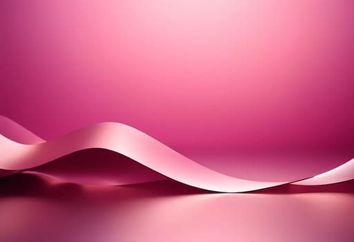 A series of smooth, flowing pink waves ripple across a soft gradient background, creating an enchanting abstract landscape that inspires creativity and joy.