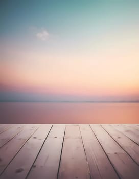 A captivating twilight moment reveals a pastel sky merging with peaceful water, while a rustic wooden dock stretches invitingly into the serene horizon.