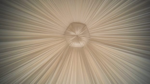 Soft beige drapes gracefully meeting at central point, forming elegant wedding backdrop with delicate fabric flow and refined texture