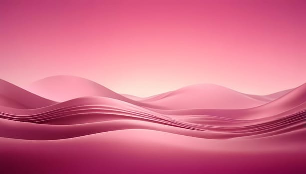 Gentle waves of pink flow across a serene landscape, creating a calming atmosphere. The soft hues blend seamlessly, inviting viewers to immerse themselves in tranquility.