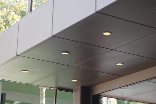 Sleek ceiling design featuring recessed lighting in a contemporary space.
