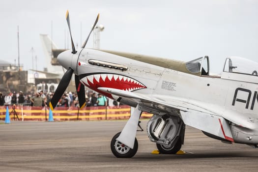 MELBOURNE, AUSTRALIA - MARCH 29: A Spitfire VIII at the Australian International Airshow at Avalon Airport on March 29, 2025 in Melbourne, Australia.